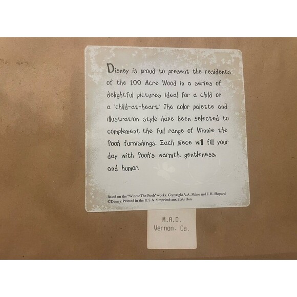 Winnie The Pooh Framed Art Print 15”x12” VTG 1990s Disney - Picture 3 of 5